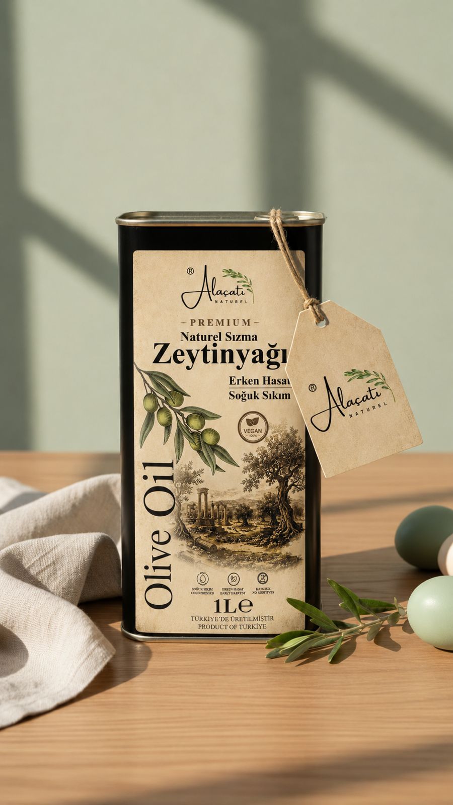 ALAÇATI ZEYTİNYAĞI PREMİUM TNK 1 LT.